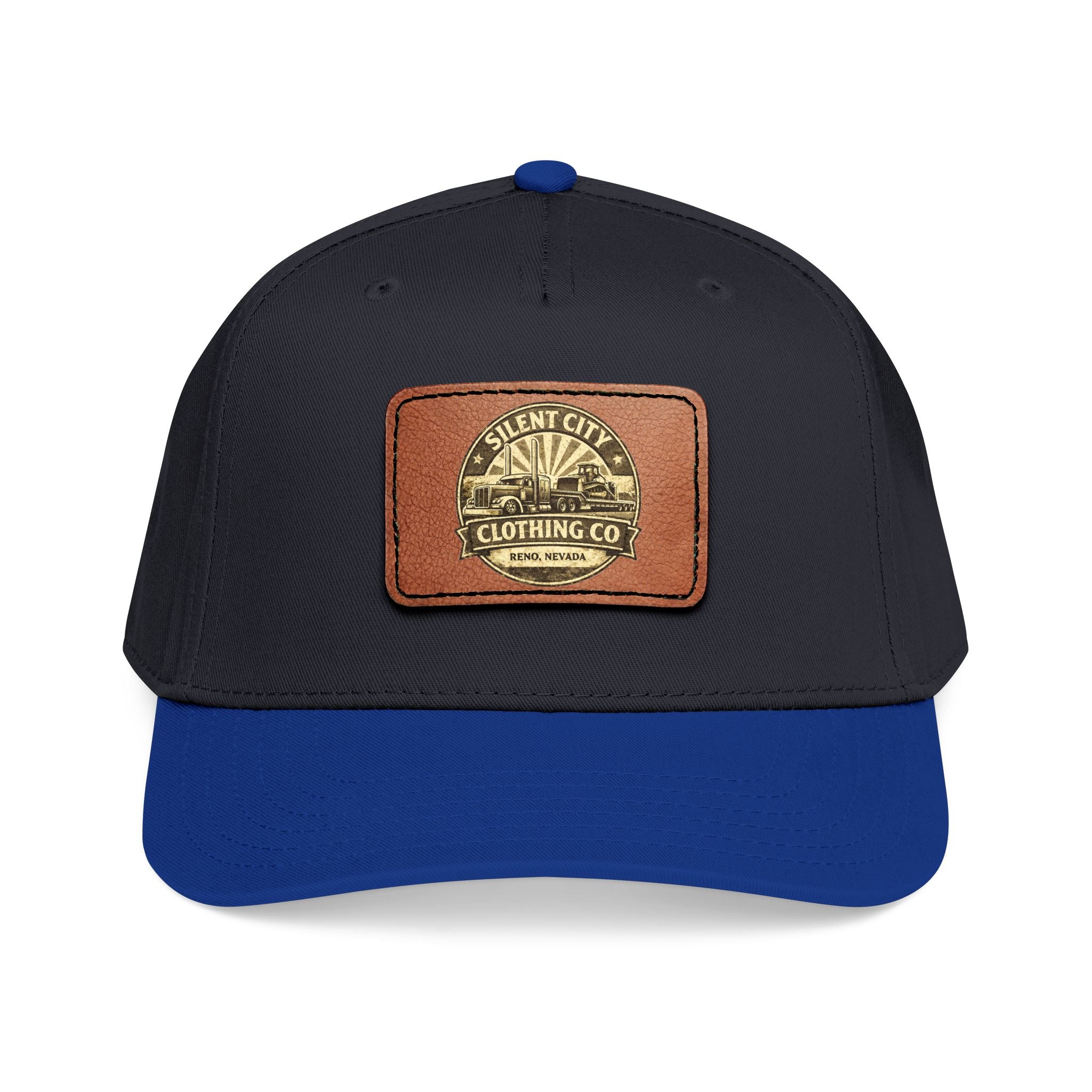 Mid Profile Baseball Cap with Leather Patch (Rectangle)