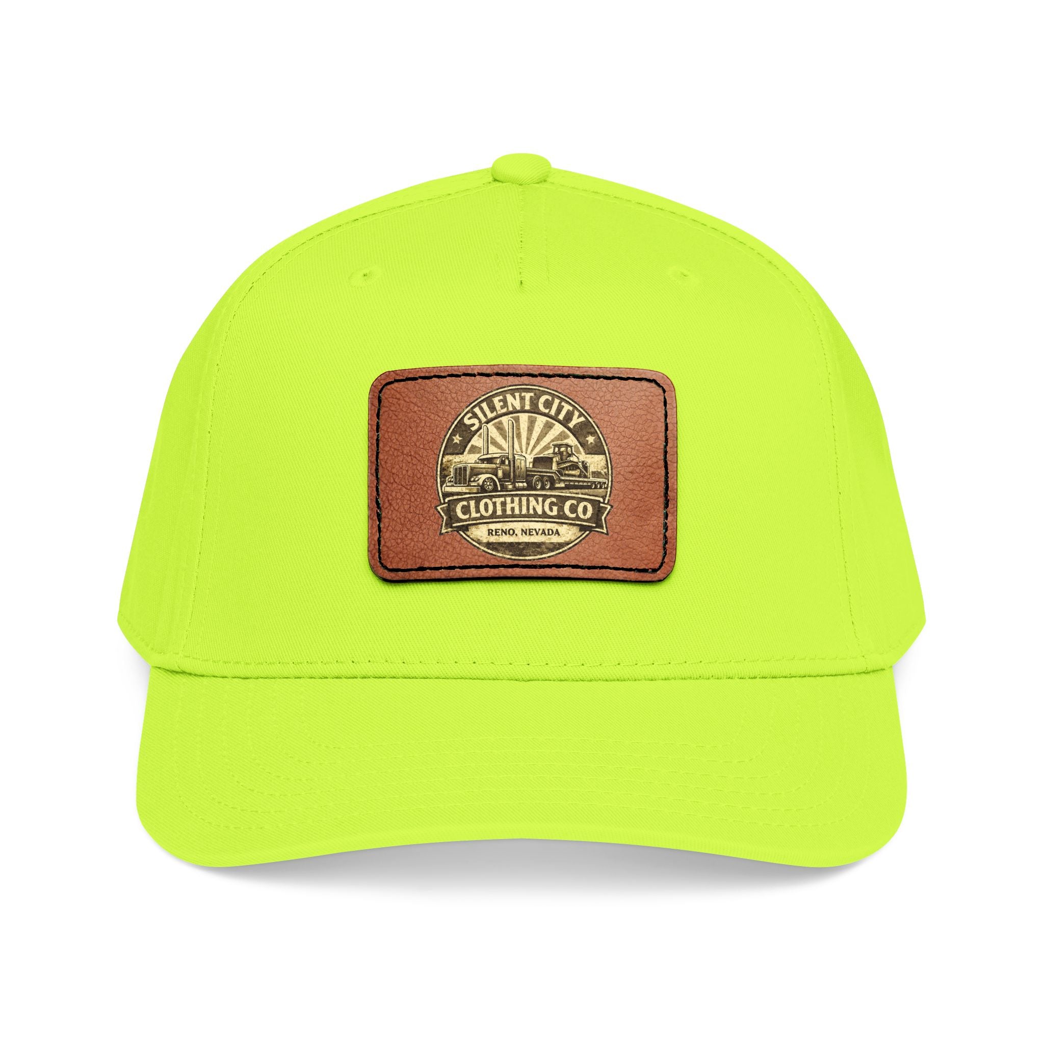 Mid Profile Baseball Cap with Leather Patch (Rectangle)