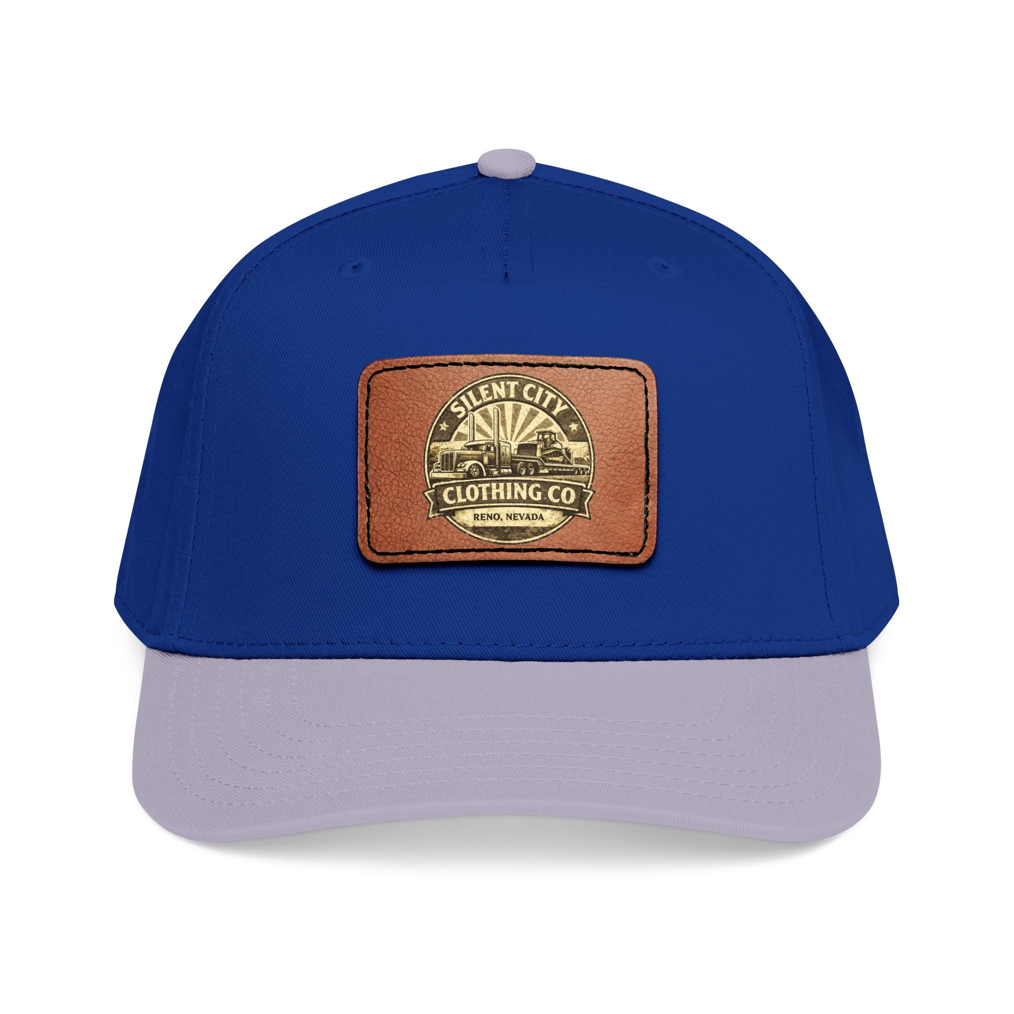 Mid Profile Baseball Cap with Leather Patch (Rectangle)