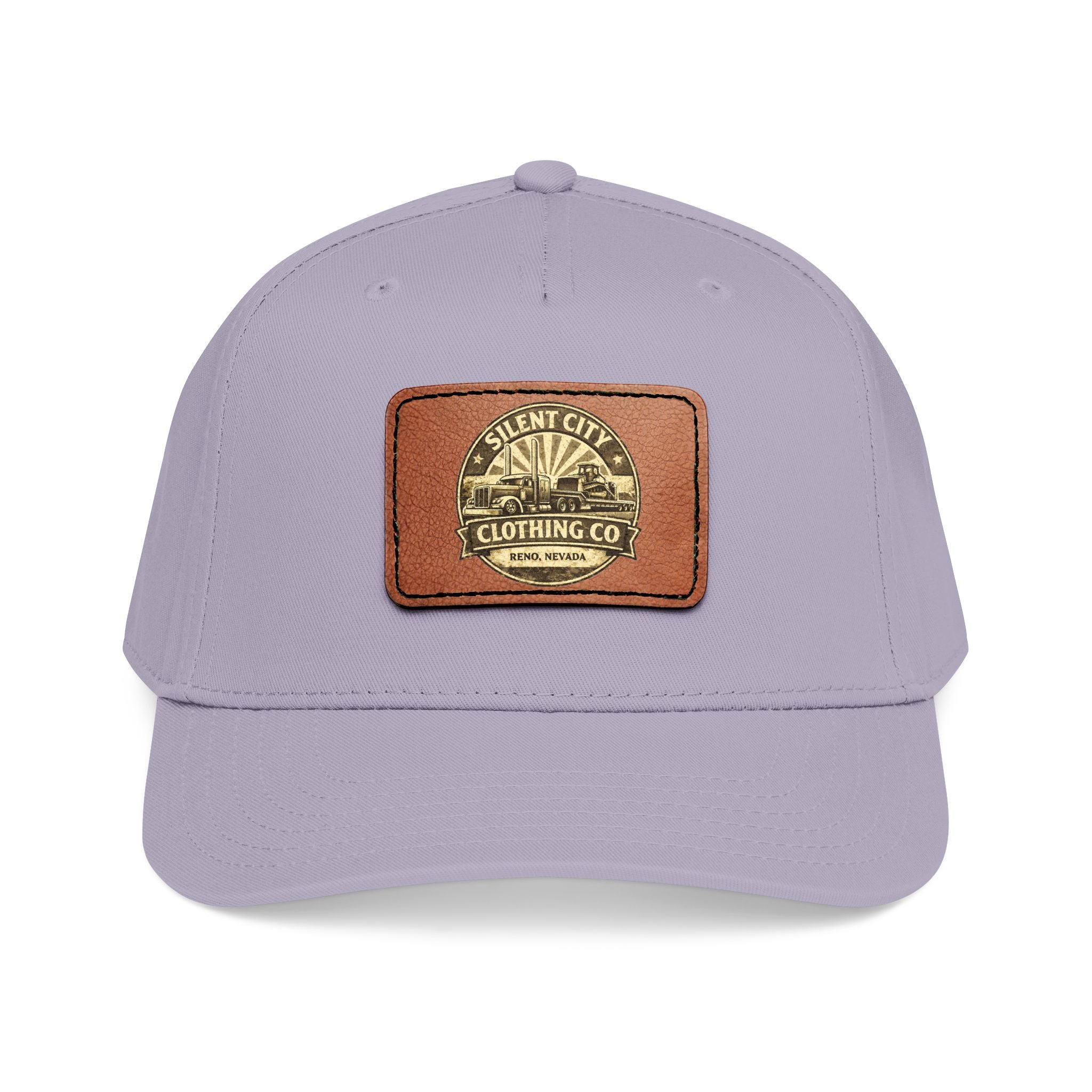 Mid Profile Baseball Cap with Leather Patch (Rectangle)